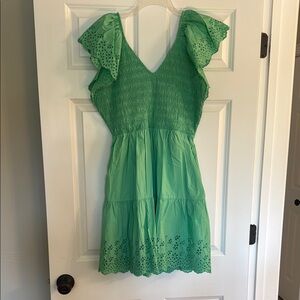 GAP Bright Green Smocked Dress--Size Large